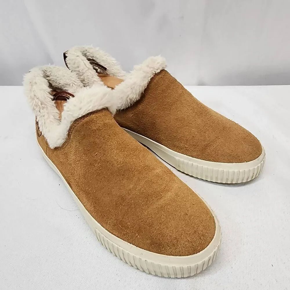 Timberland Skyla Bay Slip-On Faux Fur Lined - Women's Size 7 Cognac Sneakers Sho